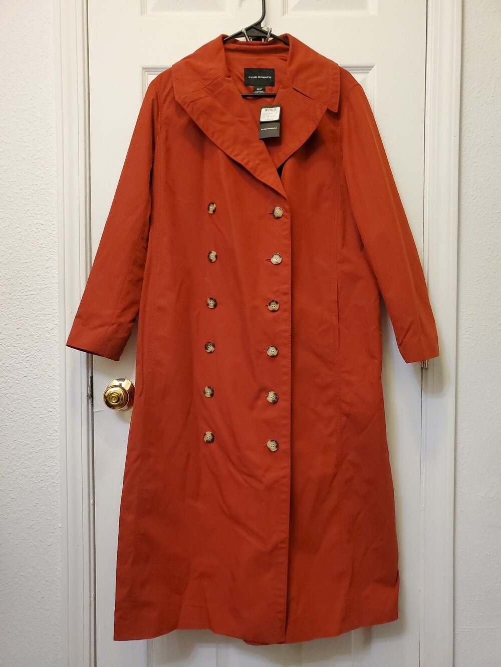 Club Monaco Odette Trench Coat NWT Brick Red Rust Terracotta Oversized Duster XS